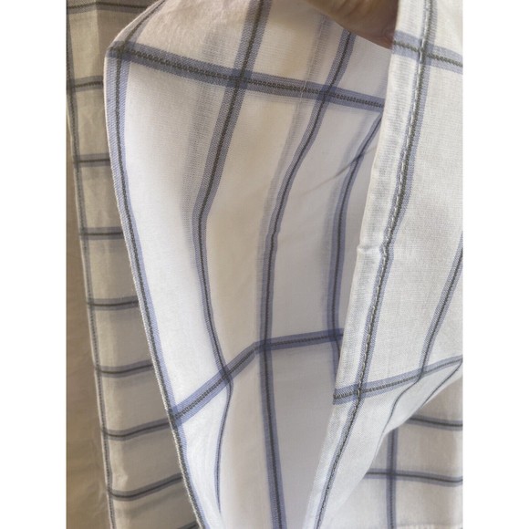 Ikea 2 King pillow case shams NWOT white blue checked windowpane grid pattern - Picture 4 of 8